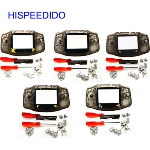 HISPEEDIDO 10pcs/lot Clear black Housing Replacement Case Plastic Shell Cover for Nintendo for GBA for Gameboy Advance Console