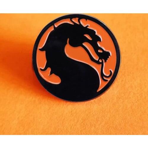 Classic Game Mortal Kombat Dragon Enamel Brooch Pin Hat Bag Collar Lapel Pins Badges Women Mens Fashion Jewelry Accessories