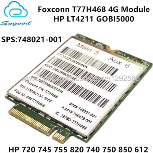 LT4211 LTE/EV-DO/HSPA+ Qualcomm Gobi5000 4G Module SPS 748021-001 for FOXCONN T77H468 100M NGFF M.2 WWAN GPS Wifi Wireless Card