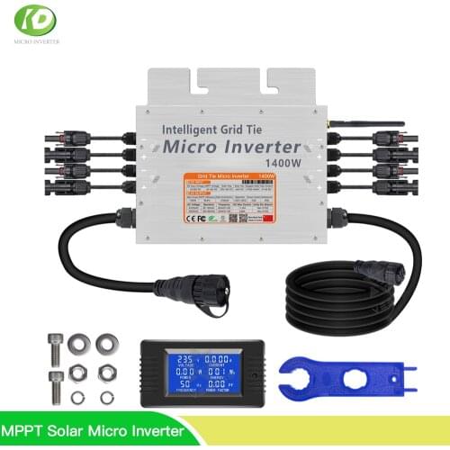 MPPT 1400W Micro Solar Inverter 30V 36V On Grid Tie Inversor Microinverter Pure Sine Wave 110V 220V AC With WIFI Communication