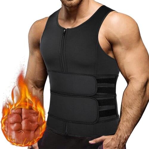 Mens Body Shaper Waist Trainer Sauna Suit Sweat Vest Slimming Underwear Weight Loss Shirt Fat Burner Workout Tank Tops Shapewear