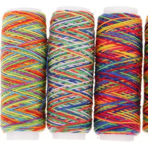 5 Spools Rainbow Sewing Quilting Threads Set for All Purpose Sewing Craft