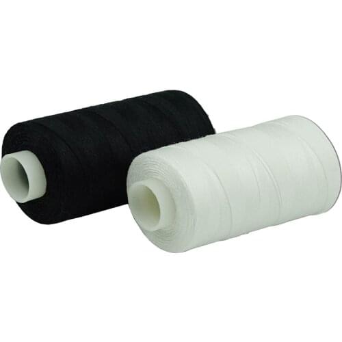 Simthread 2pcs 500M Strong and Durable Sewing Threads for Sewing Cotton Thread Clothes Sewing Supplies Accessories White Black