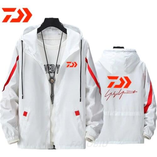 New Daiwa Sports Fishing Jacket Mens Zipper Outdoor Climbing Fishing Clothes Waterproof Sunscreen Mens Hooded Fishing Clothing