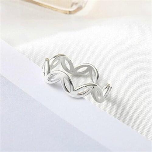 2020 New Fashion Boho Silver Plated Rings For Womens Gift Simple Geometric Flower Adjustable Rings Femme Minimalist Jewelry