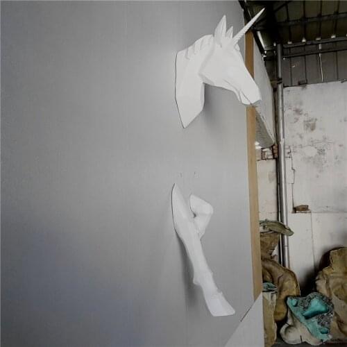 Pink Geometry Unicorn Horse Head Wall Decor Animal Hotel Home Livingroom Unicorn Wall Hanging Wall Mural Ornament Decor R2689