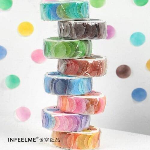 Fruit Candy Series Journal Washi Tape DIY Scrapbooking Sticker Label Small Fresh Color Circle Masking Tape School Office Supply