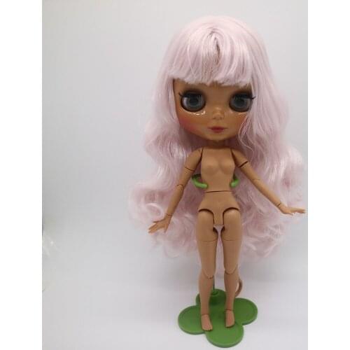 Joint body Nude Blyth Doll pink hair black skin fashion doll factory doll 20181017