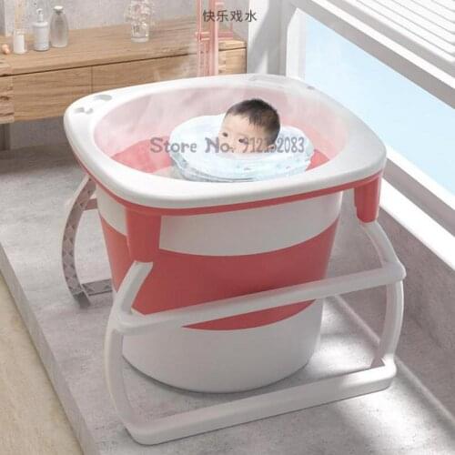 Folding Adult Bathing Barrel Heightening Bathtub Bathing Barrel Adult Thickening Bathing Barrel Child Bathing Basin Baby Swimmin