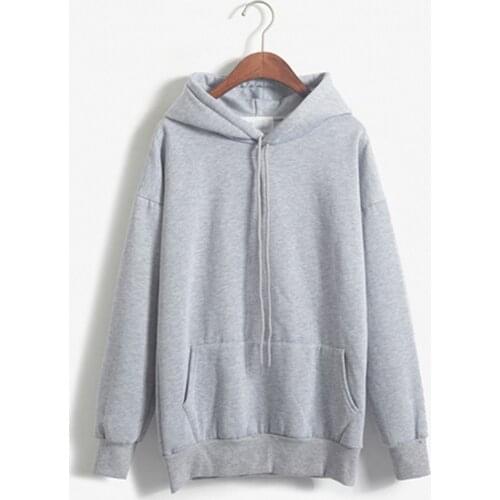 New Casual Ladies Spring Autumn Hoodies Tops Solid Color Women Thick Long Sleeve Oversize XXL Hoodie Sweatshirt Tops