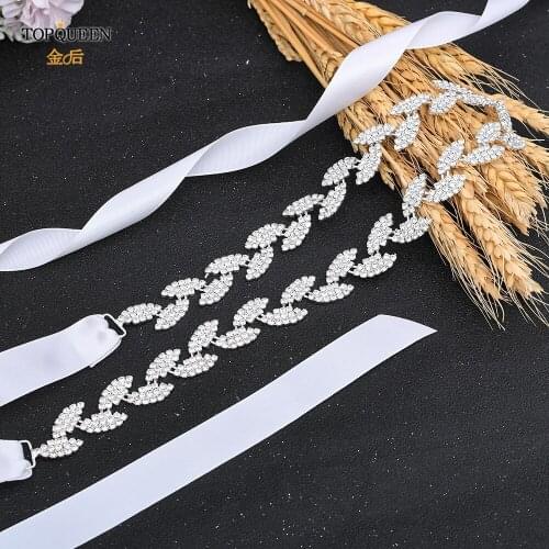 TOPQUEEN Wedding Belts Prom Dresses Ladies Chain Belt Party Belts for Women Silver Alloy Belt Party Belts Wedding Sash S198