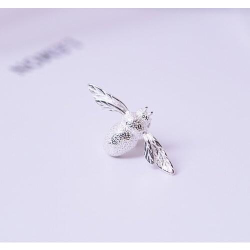 Uglyless 100% Real Solid 925 Sterling Silver Bee Brooches for Women MINI Bees Pins Brooch Lovely Insect Fine Jewelry Gift Bijoux