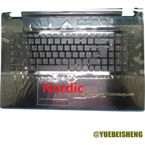 YUEBEISHENG New/org For SAMSUNG RF710 RF711 RF712 Palmrest Nordic keyboard upper cover Touchpad