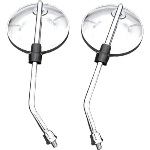 1 Pair Round Motorcycle Mirror Rear View Mirrors Replacement for E-Bike Scooter