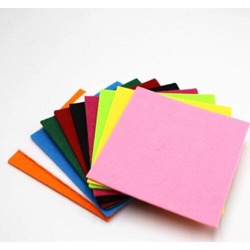 10pcs 10 Color 2mm Non-Woven Felt Fabric Polyester Cloth Felt Fabric DIY Bundle for Sewing Doll Handmade Craft Thick Home Decor
