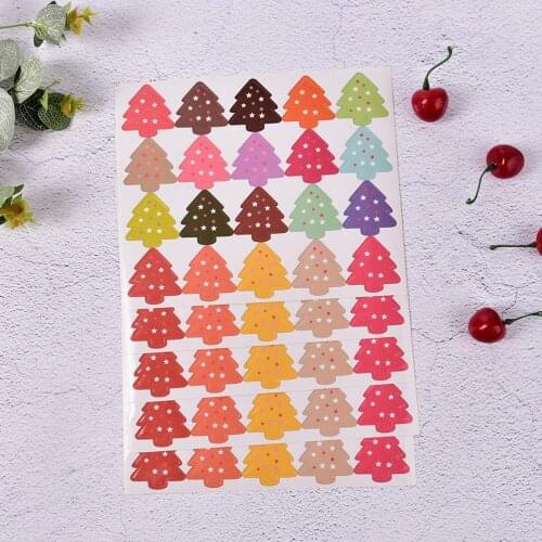 100Pcs/Set=5 Sheets Colorful DIY Multifunction Seal Sticker Christmas Tree Design Package Label Gifts Hot Sale