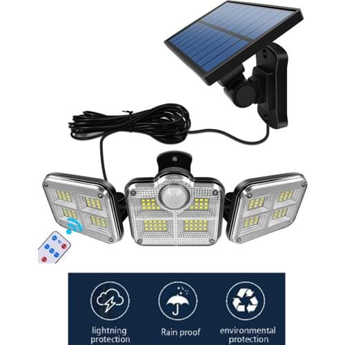 138 led seperable remote Solar Light Outdoor Motion Sensor Waterproof Garden Solar Lamp Spotlights wide lighting angel cable