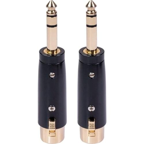 2Pcs 3Pin XLR Female Jack to 6.35Mm Male Plug Stereo Microphone Adapter Connector Adapter