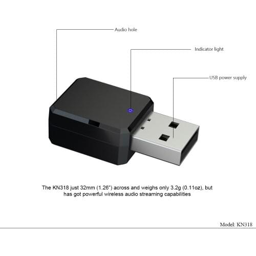 2020 Bluetooth-compatible 5.1 Audio Receiver Dual Output AUX USB Stereo Hands-Free Call for Car Speaker