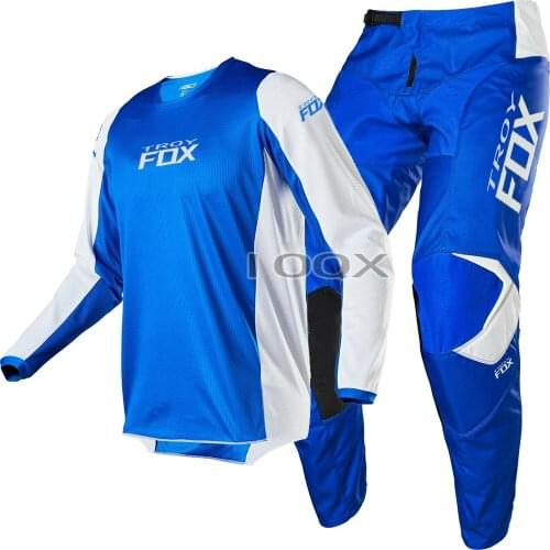 2020 Motorcycle Gear Set Adult 180 Race MX MTB ATV Jersey Pant Combo Motocross Blue White Suit