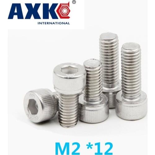 2021 Rushed Stainless Steel Rod Axk 20pcs Special Stainless Steel Inner Cylinder 304 Head Cap Screws Hexagon Cup M2 *12 Din912
