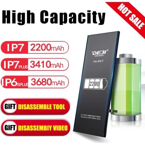 DEJI Original Li-polymer High Capacity Battery For iPhone 7/7G Real 2200mAh Internal Batteries Replacement With Free Tool
