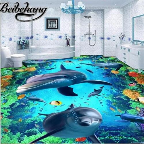 Beibehang high quality Custom 3D floor wear non-slip waterproof thickened self-adhesive PVC floor sticker painting Murals color