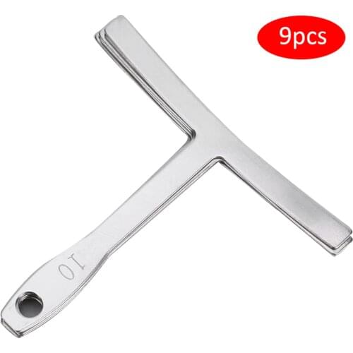 9Pcs Guitar Radius Gauge T-Shape Ruler Fingerboard Measurement Luthier Tool Neck Frets Arc Adjustment Measuring Caliper