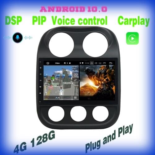 PX6 Android 10.0 Car GPS Radio player for jeep Compass 2009 2010 2011 2012 2013 2014 2015 2016 usb carplay 4+128GB voice control