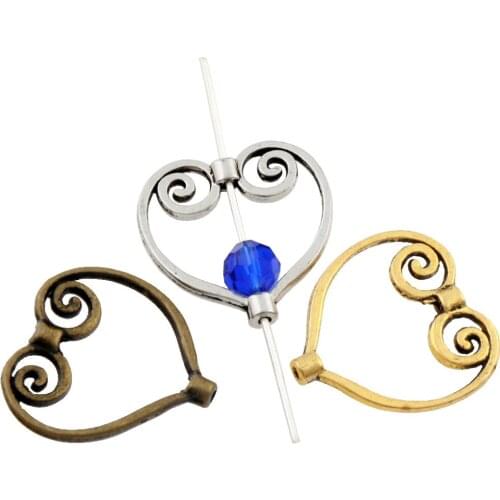 40pcs Open Heart Bead Frame space Charm Beads 20.5x20mm Zinc Alloy/ /Bronze Pendants Jewelry DIY L749