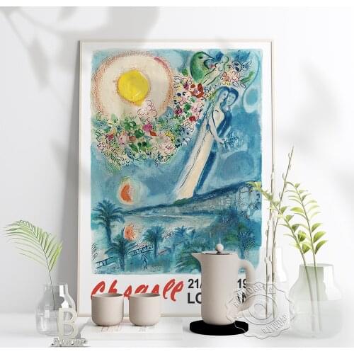 Chagall《Chagall Lithographs》Poster, Marc Chagall Art Painting Famous Artwork Poster, Vintage Art Wall Background Home Decor