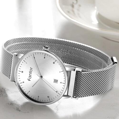 Fantor Brand Women Watch Fashion Luxury Silver Mesh Magnetic Waterproof Elegant Ladies Wrist Watch relogio feminino