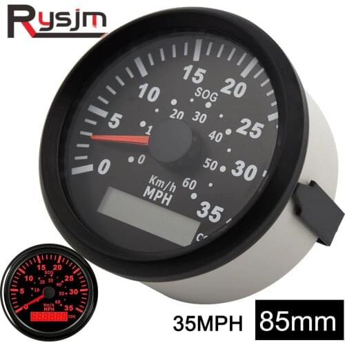 85mm 35MPH 60KM/H Boat Digital GPS Speedometer Motorcycle Odometer Gauge Marine Truck Yacht Boat Tachometer 9~32V speed meter