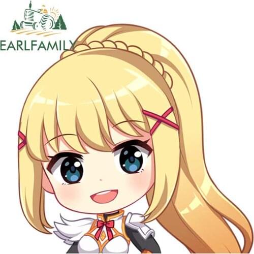 EARLFAMILY 13cm x 12.7cm for Darling In The Franxx Konosuba Raccoon Personality Creative Stickers Personality Car Sticker Decal