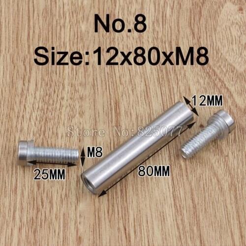 DHL Diameter 12x80mm 200PCS Stainless Steel Double Head Hollow Screw Acrylic Billboard Advertisement Fixing Screw KF999