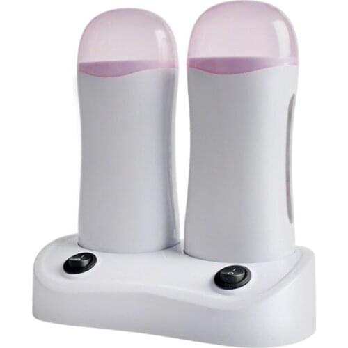 Electric Double Wax Heater Epilator Cartridge Wax Roller Base Roll On Waxing Refillable Hair Removal Machine Depilatory Heater