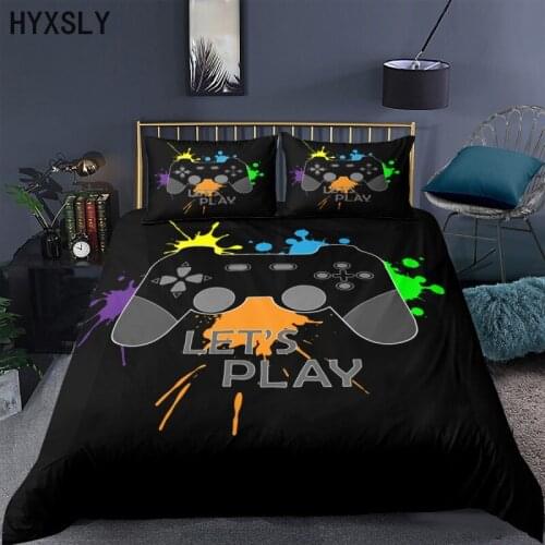 Fashion Bed Linens Gamepad Gamer 3D Printed Duvet Cover Set Twin Full Queen King Size Bedding Set Home Textile for Kids Boys