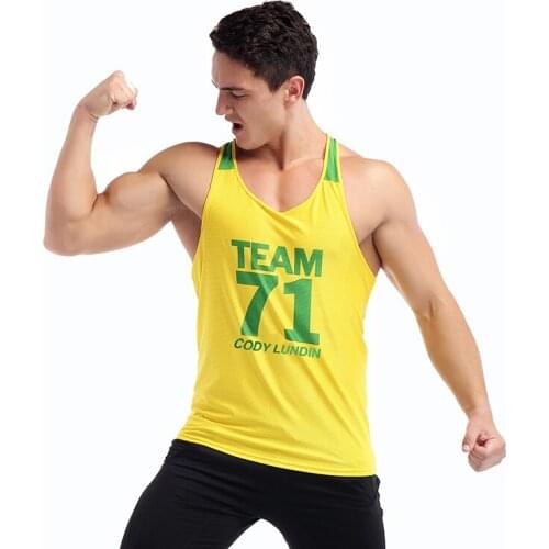 2021 Summer New Men Fitness Running Tanks Top Fashion Breathable Sleeveless Vest Tight T Shirt Quick Dry