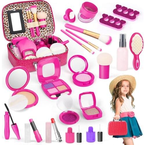 New Simulation Girls Make-Up Toy Set Pretend Play Cosmetics Toys Kit Safe Pretend Play Toy Portable Girls Exclusive Cosmetic Bag