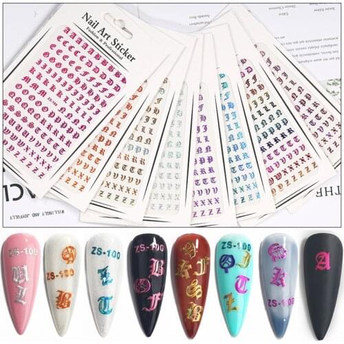 8 pcs Nail Art Decoration ancient letter stickers ultra-thin waterproof symbols classical decals 3D nail stickers 2020 new