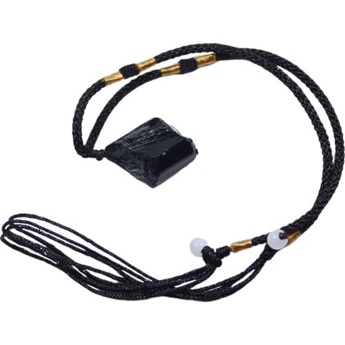 Natural Large Black Tourmaline Reiki Rough Stones Wand Specimens Pendant