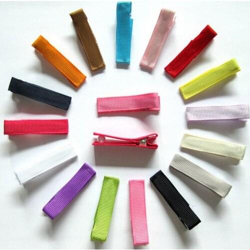 Single Pronged Hair Clips Accessories for Women Girl Kids Bows Headwear Fully Ribbon Lined cover Alligator Hairpins 20pcs FJ3208