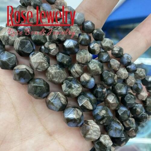 Wholesale Natural Stone Faceted Brown Glaucophane Round Loose Beads 6 8 10 MM 15" For Jewelry Making DIY Charm Bracelet Necklace