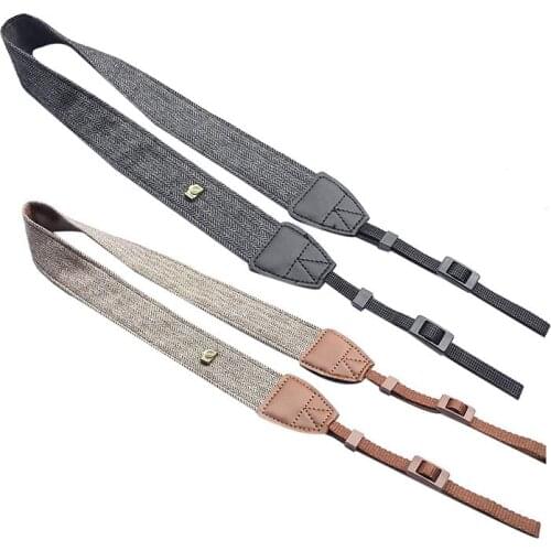 2 Pcs Camera Shoulder Neck Strap Vintage Belt for All Dslr Camera Nikon Canon Sony Pentax, Brown & Gray
