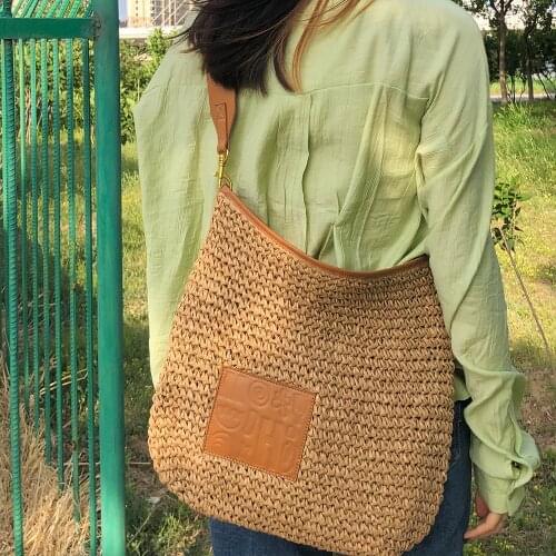 Bohemia Woven Straw Bags for Women 2021 Summer Brands Large Capacity Rattan Shoulder Bags Beach Travel Bag Tote Shopping Handbag