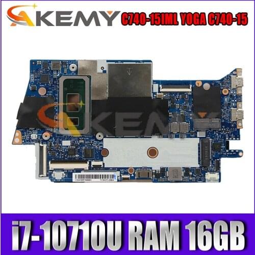 For Lenovo Yoga C740-15IML YOGA C740-15 laptop motherboard FYG41 NM-C431 motherboard CPU i7-10710U RAM 16GB tested OK Mainboard