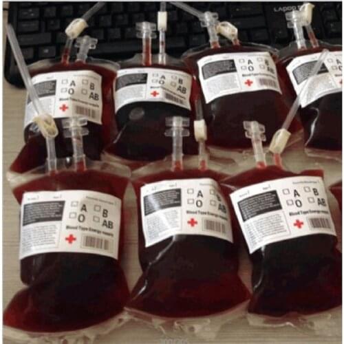25X Vampire Diaries Props Reusable Blood Bag Drink Cosplay Pouch Creative Gift +1pcs 10ml Syringe figure Grade Factory price