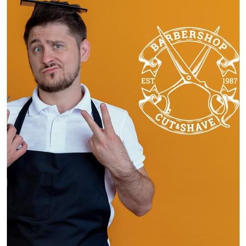 Cute Barbershop Self Adhesive Vinyl Wallpaper For Kids Rooms Diy Home Decoration Wall Decal Home Decor