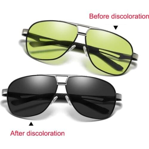 Photochromic Sunglasses Men Pilot Polarized Sun Glasses Retro Aviation Night Vision Glasses For Mens Chameleon Eyewear