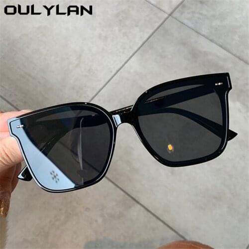 Oulylan Classic Black Sunglasses Women Men Fashion Brand Designer Square Sun Glasses Ladies Vintage Outdoor Eyewear Shades UV400
